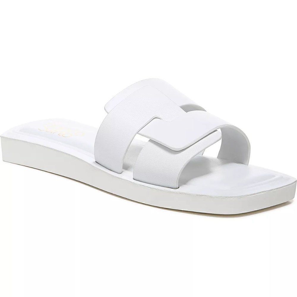 Franco Capri Slide Slip On Sandal White Leather NWT size 6.5